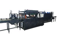 Оборудование для групповой упаковки бутылок пэт 0,5 л с газированными напитками на плоской подложке в пленку